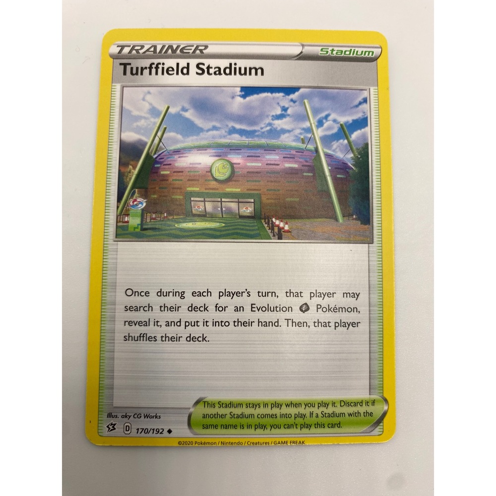 Pokemon Turffield Stadium 170/192 Sword & Shield Trainer Card Yellow Collectible